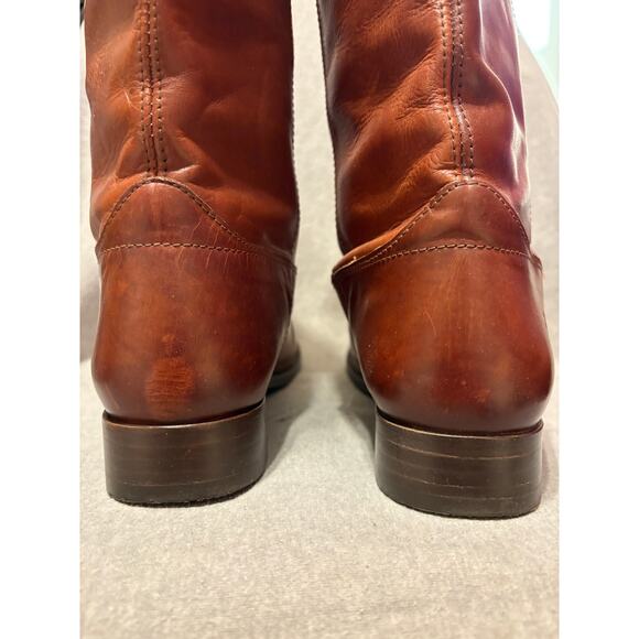 Frye Size 9 Melissa Cognac Brown Leather Button Tall Women’s Riding Boots - Picture 5 of 11
